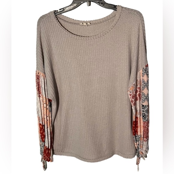 In Loom Women’s Waffle Knit Boho Blouse - Picture 2 of 7